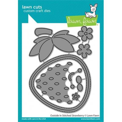 Lawn Fawn Lawn Cuts - Outside In Stitched Strawberry